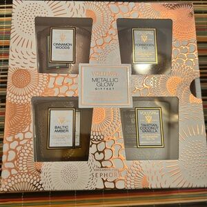 Voluspa Metallic Glow Candle Set - Gold and White